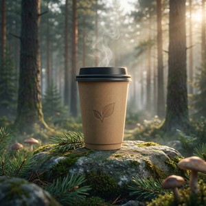 Custom Printed Double Wall Paper Coffee Cups 8oz 12oz 16oz Disposable Insulated Kraft Hot Drink Cup with Lid <strong>Eco</strong> Friendly - Product Image 1