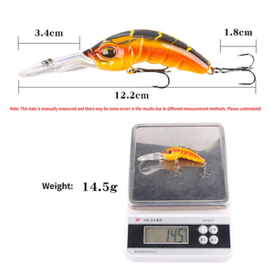 Nouvelle arrivée : Leurre de pêche artificiel Minnow 12,2 cm/14,5 g avec hameçons à plaque ultra large, appât dur flottant pour la pêche au bar - Product Image 3