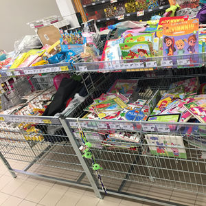 חוט סל שולחן עם למעלה סל אבץ ציפוי כרום ציפוי חוט רשת פנל עם ווי סל בסופרמרקט - Product Image 1