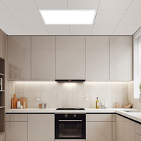 Plafonnier LED encastré en aluminium 300x300 blanc 6000K pour salle de bain et cuisine, panneau plat intégré au plafond