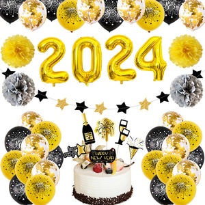 Decoración de Año Nuevo <span class=keywords><strong>Boom</strong></span> Ball Decoración de fiesta de Año Nuevo 12 "látex redondo 32" Globo de Año Nuevo Digital - Product Image 3