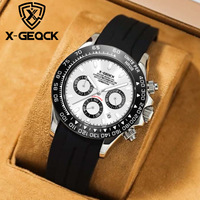 Montres à quartz de marque Étanches Aiguilles lumineuses Chronographe Phase lunaire Montre-bracelet pour hommes Montre Relojes Hombre Uhr