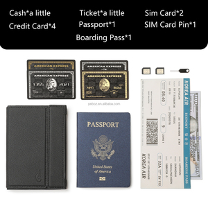 Custom Logo RFID protetto sottile in pelle porta carte <span class=keywords><strong>uomo</strong></span> chiusura aperta portafoglio corto con <span class=keywords><strong>tracolla</strong></span> disponibili colori personalizzati - Product Image 4