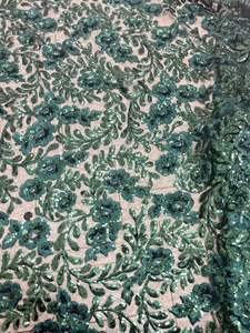 Stile popolare di colore verde scuro paillettes ricami uniti arabi emirati abiti da sposa ricami in pizzo per abito da donna - Product Image 4