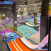 Équipement de parc de trampolines pour centres de divertissement familial, projet clé en main, service OEM ODM, aire de jeux souple durable avec airbag
