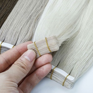 Extensions de cheveux vierges Remy à cuticules intactes, invisibles, russes, à double trame, sans perte, teintes, longueur personnalisable, lisses - Product Image 3