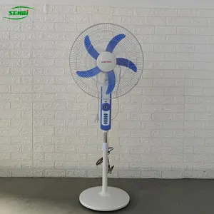 16 inç 18 inç salınan ayakta Fan ile LED ışık güneş DC12v güneş yer vantilatörü 3 hız ac dc standı fan