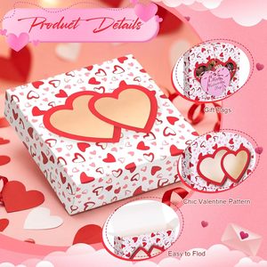 Cajas para Galletas de San Valentín con Ventana, Cajas Pequeñas Rosas para Pastelería, Contenedores para Postres, para Muffins, Jabón Artesanal, Regalo para Fiesta de San Valentín - Product Image 4