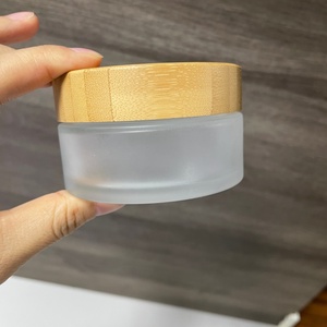 Custom Printed Frosted 50g Cosmetic Jar Bamboo Body Butter Cream Glass Jar with Bamboo Lid - Product Image 6
