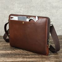 Sac à bandoulière souple vintage en cuir véritable Crazy Horse pour homme, avec rabat à boucle de verrouillage, idéal pour le travail et les ordinateurs portables