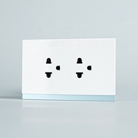 Enchufe de pared de 3 polos ultrafino estándar americano, Panel de vidrio decorativo doble para el hogar, 15A Industrial importado de Tailandia