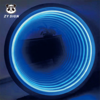 Lumières néon, logo lumineux personnalisé, miroir Abyss, effet 3D LED magique Abyss, effet 3D, lumière illimitée, miroir infini personnalisé