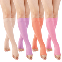 Chaussettes de compression OEM multicolores à bout ouvert, hauteur genou, élastiques, 15-21 mmHg, avec silicone pour la course à pied