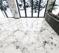Carrelage de sol en porcelaine moderne de luxe, aspect marbre, entièrement poli et émaillé, 750x1500, antibactérien, antidérapant