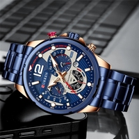 Montre-bracelet pour homme CURREN 8395, chronographe étanche, montre de luxe de marque supérieure, acier inoxydable argenté, montre sport pour homme