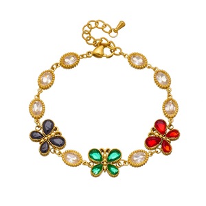 European American Fashion Butterfly Bracelet Gold Plated Zinc Alloy Bezel Setting Party Jewelry - Product Image 4