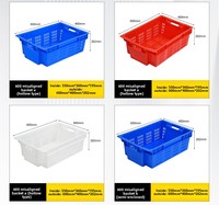 Caisses en plastique haute résistance et durables, couleur personnalisée, pour stockage frigorifique, abattoir, transport de viande fraîche/congelée