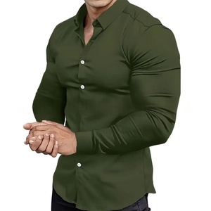 Camisa de Negocios para Hombre, Corte Ajustado, Manga Larga, Sin Plancha, Antiarrugas, Formal, Ropa de Trabajo, Casual, Verano - Product Image 5