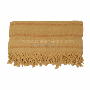 เตียงผ้าฝ้ายทอมือระดับพรีเมี่ยมพร้อมด้วยผ้าทอและขอบพู่ที่ออกแบบมาสำหรับผู้ค้าปลีกและผู้ส่งออกบูติก - Product Image 1