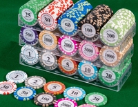 Porte-plateau de jetons de poker porte-jetons de poker en acrylique transparent avec couvercle vitrine de stockage de jetons pour Texas Hold'em Blackjack Gambling