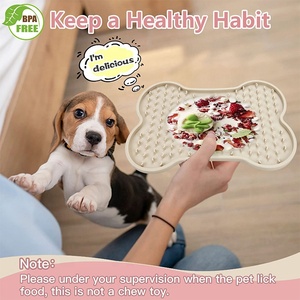 Neue bunte Knochen form benutzer definierte Haustier Lick Pads Silikon Katzenfutter Slow Feeder Erdnuss butter Silikon Hund Lick Mat für Katzen - Product Image 4