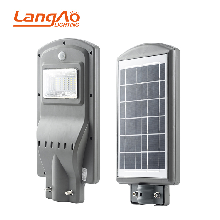 Alto brillo al aire libre ip65 impermeable todo en uno integrado solar farola