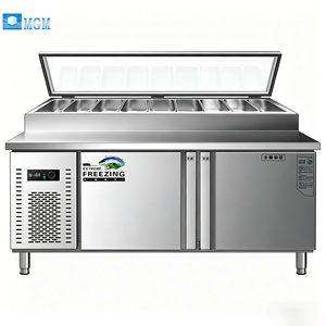 Table de préparation réfrigérée commerciale pour salades et pizzas – Équipement idéal pour bar à salades, pizzeria et <span class=keywords><strong>sandwicherie</strong></span> - Product Image 1