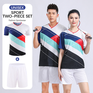 Customized Adult Fitness Gradient Sweat Absorbing Running Table Tennis Badminton Volleyball Suit Short 100% Polyester Breathable - Product Image 3