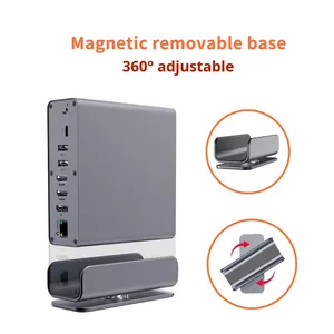 デスクトップ垂直ドッキングステーション15-in-1 USB-CハブThunderbolt 4 Readyデュアル + DPコンピュータ用 - Product Image 3
