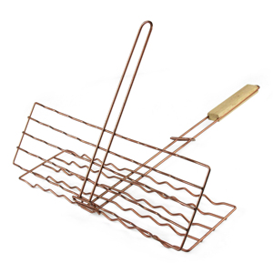 Panier de cuisson Kamado en acier inoxydable robuste et personnalisé pour <span class=keywords><strong>barbecue</strong></span> extérieur, idéal pour saucisses, avec clip en maille antiadhésive et poignée - Product Image 2