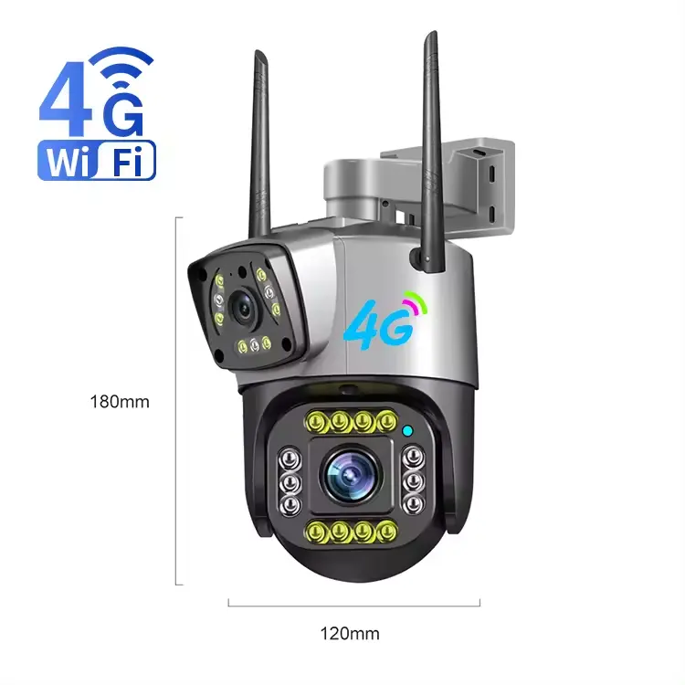 Niko V380 4MP sistem keamanan lensa luar ruangan, keamanan Wifi pelacakan otomatis peluru keamanan CCTV kartu Sim Cloud Audio dua arah tahan air