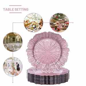 Platos Base Decorativos Premium de 13 Pulgadas, Multicolor, Tipo Arrecife, de Plástico Irrompible, para Decoración de Eventos y Bodas, Venta al por Mayor - Product Image 3
