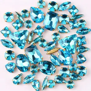 Free Sample Mix Shapes Colors Claw Setting Rhinestones Glass Crystal Sewing Rhinestone