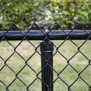 Valla de eslabones de cadena de 5 pies en patios traseros valla de malla de alambre de diamante de eslabones de cadena negra