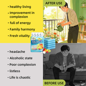 Tabletas masticables para aliviar la resaca <span class=keywords><strong>con</strong></span> electrolitos, reponen los electrolitos, alivian el <span class=keywords><strong>dolor</strong></span> <span class=keywords><strong>de</strong></span> <span class=keywords><strong>cabeza</strong></span>, las náuseas <span class=keywords><strong>y</strong></span> la fatiga, aceleran la recuperación - Product Image 3