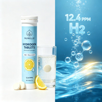 Comprimés d'eau hydrogénée au citron 12,4 PPM avec magnésium, NAC, resvératrol, électrolytes, antioxydants, supplément d'hydratation, 40 unités