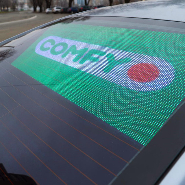 Transparent LED P2.6 Car Rear Window Waterproof Display Screen for Taxi Advertising Digital Sign
