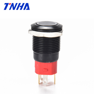 TH16A-P11 Ac 220V IP65 16Mm Zwart Waterdichte Metalen Drukknop Momentary/Vergrendeling Op Uit Schakelaar Met Led indicator - Product Image 4