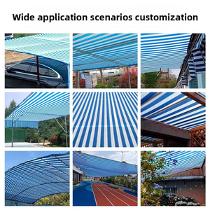 Filet <span class=keywords><strong>d</strong></span>'<span class=keywords><strong>ombrage</strong></span> pour serre agricole en plein air, en HDPE tissé, à rayures bleues et blanches, <span class=keywords><strong>rectangulaire</strong></span> - Product Image 3