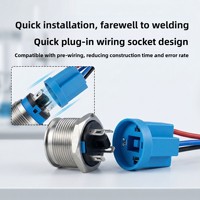 Interruptor de Botón Metálico Impermeable IP67 de 19 mm Zhuolangqi con Luz LED, Autobloqueante/Reinicio, 12V, para Uso Industrial