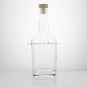 Fabricante Vazio 500ml 750ml 1000ml 1 Litro De Vidro <span class=keywords><strong>Gin</strong></span> Álcool Whisky Licor Rum Vodka Super Flint Garrafas com Cortiça - Product Image 2