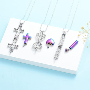 Perhiasan Memorial kenang-kenangan kalung guci kremasi hati kustom kosong untuk liontin peringatan perhiasan guci abu dengan Kit pengisi - Product Image 3