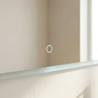 Miroir de salle de bain mural à LED avec miroir de maquillage, commande tactile, lumière à intensité réglable, anti-buée, miroir éclairé par LED pour salle de bain