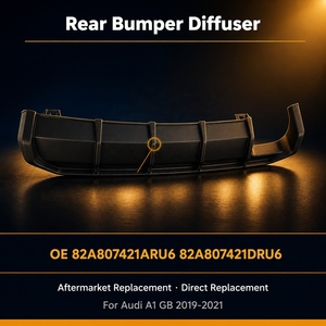Diffuseur arrière pour <span class=keywords><strong>Audi</strong></span> <span class=keywords><strong>A1</strong></span> GB <span class=keywords><strong>2019</strong></span> 2021 82A807421DRU6 PP Chrome foncé mat Remplacement direct - Product Image 6