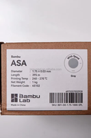 Filamen Printer 3D Original Bamboo Lab ASA 1.75mm 1KG Gulungan 395m Panjang 240-270C Suhu Pencetakan Kompatibel AMS Tahan Suhu Tinggi UV