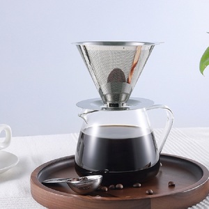 <span class=keywords><strong>Carafe</strong></span> à café en verre fabriquée à la main en acier inoxydable filtre réutilisable goutte à goutte cafetière portable Offre Spéciale - Product Image 2