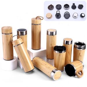 Logo personnalisé Gobelet isolé sous vide à double paroi en bambou avec couvercle en bambou Cadeau d'affaires écologique pour les voyages en plein air - Product Image 6