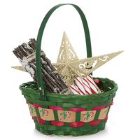 TF- GGB15 Gros en bois décoratif Noël nouveau bébé bambou tissé garniture emballage panier pour tissé en vrac boîte Cadeau panier