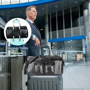 二合一大容量 PU 皮革服装行李袋可转换西装包旅行包套装，适合商务旅行 - Product Image 1