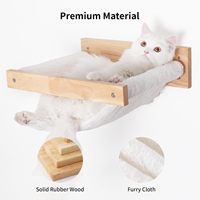 Hamac mural moderne en bambou pour chat avec étagères stables emballées dans un carton pour le sommeil des chats